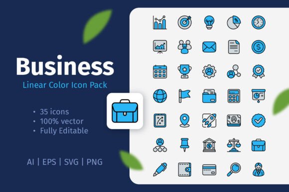 Business Linear Color Icon Pack: Graphics and Icons for Modern Branding