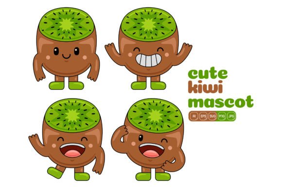 Cute Kiwi Mascot Vector Pack 01: Graphics and Illustrations for Creative Projects