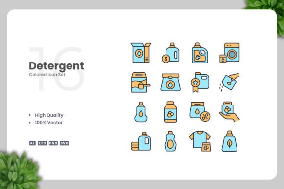 Detergent 2 Colored Icons: Graphics for Modern Design