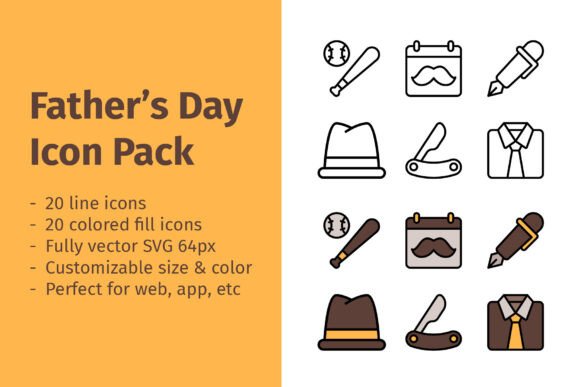 Fathers Day Icon Pack: Graphics and Icons for Local Business