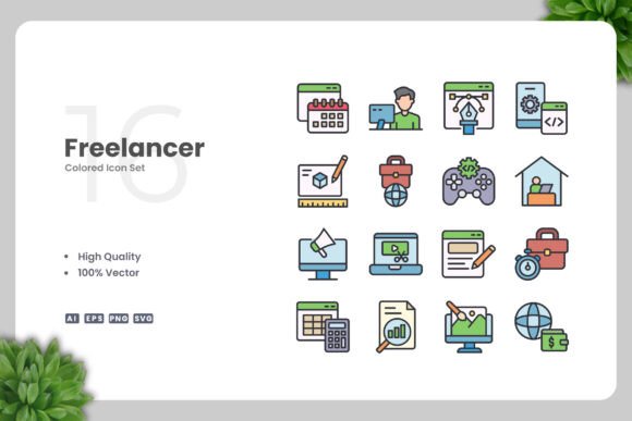 Freelancer Color Icons: Graphics and Icons for Modern Design
