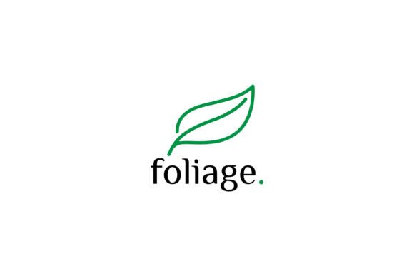 Green Leaf Linear Logo Foliage Graphics and Logo Templates