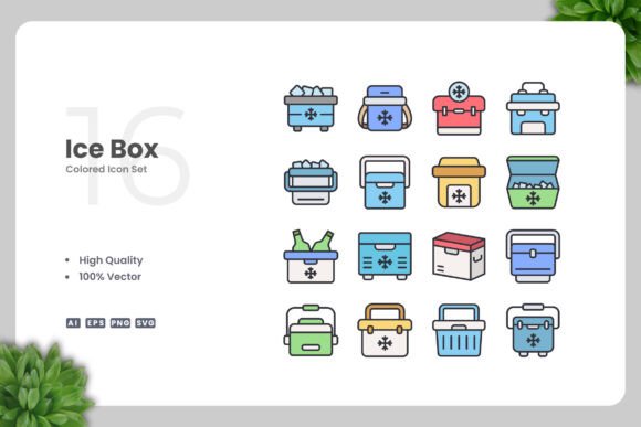 Ice Box Colored Icons: Graphics and Icons for Modern Design