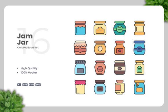 Jam Jar Colored Icons: Graphics and Icons for Modern Design