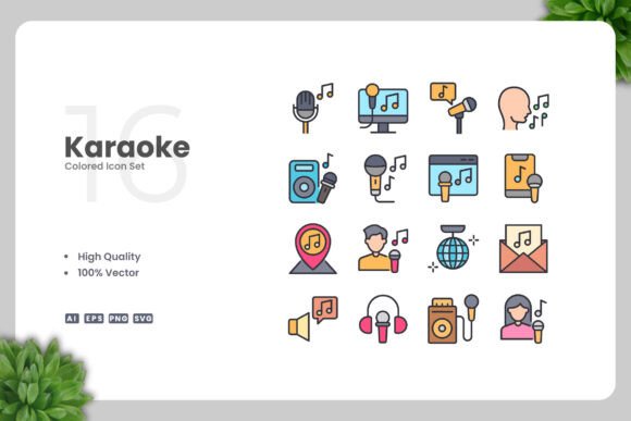 Karaoke Colored Icons: Graphics and Icons for Creative Brands