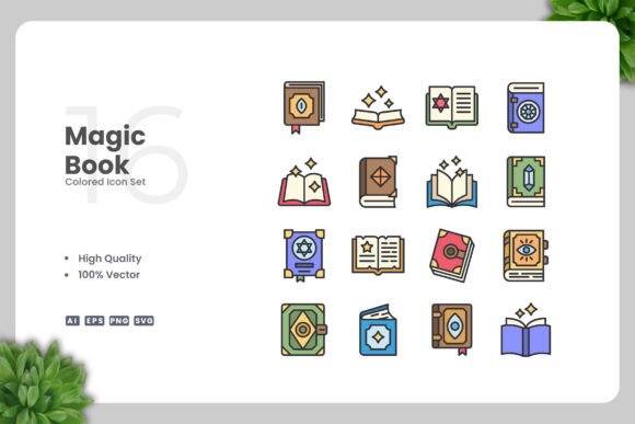 Magic Book Colored Icon: Graphics and Icons for Modern Design