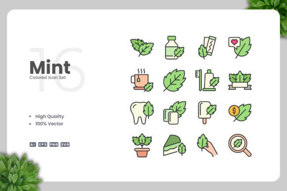 Mint Colored Icons: Graphics and Icons for Digital Sellers