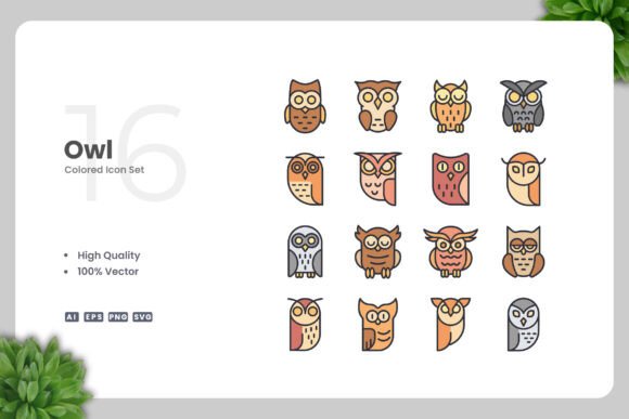 Owl Colored Icons: Graphics for Local Branding