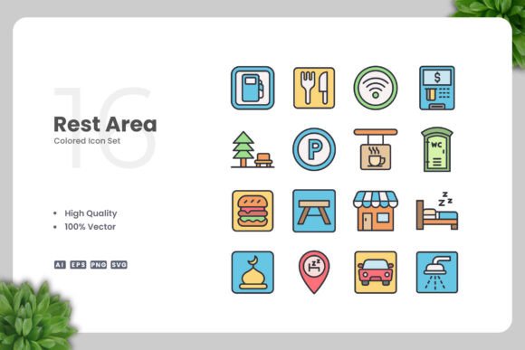 Rest Area Colored Icons