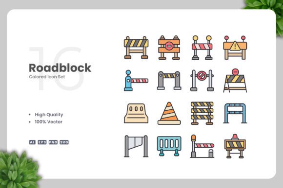 Roadblock Colored Icons: Graphics for Local Business Branding