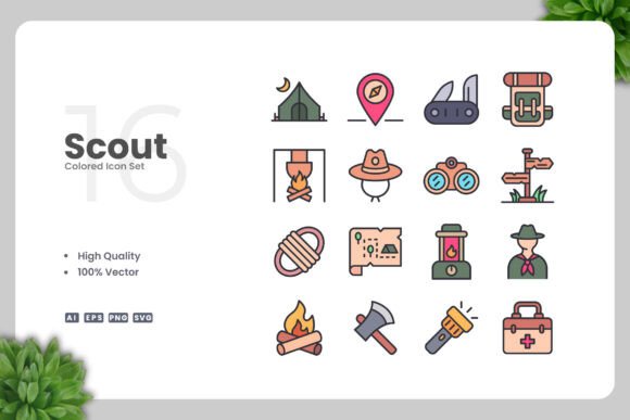 Scout Colored Icons: Graphics for Local Business Branding