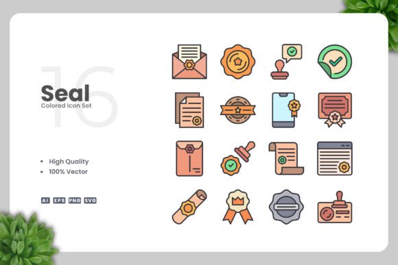 Seal Colored Icons: Graphics for Creative Crafting