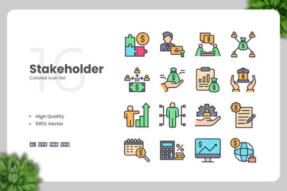 Stakeholder Colored Icons: Graphics and Icons for Modern Branding
